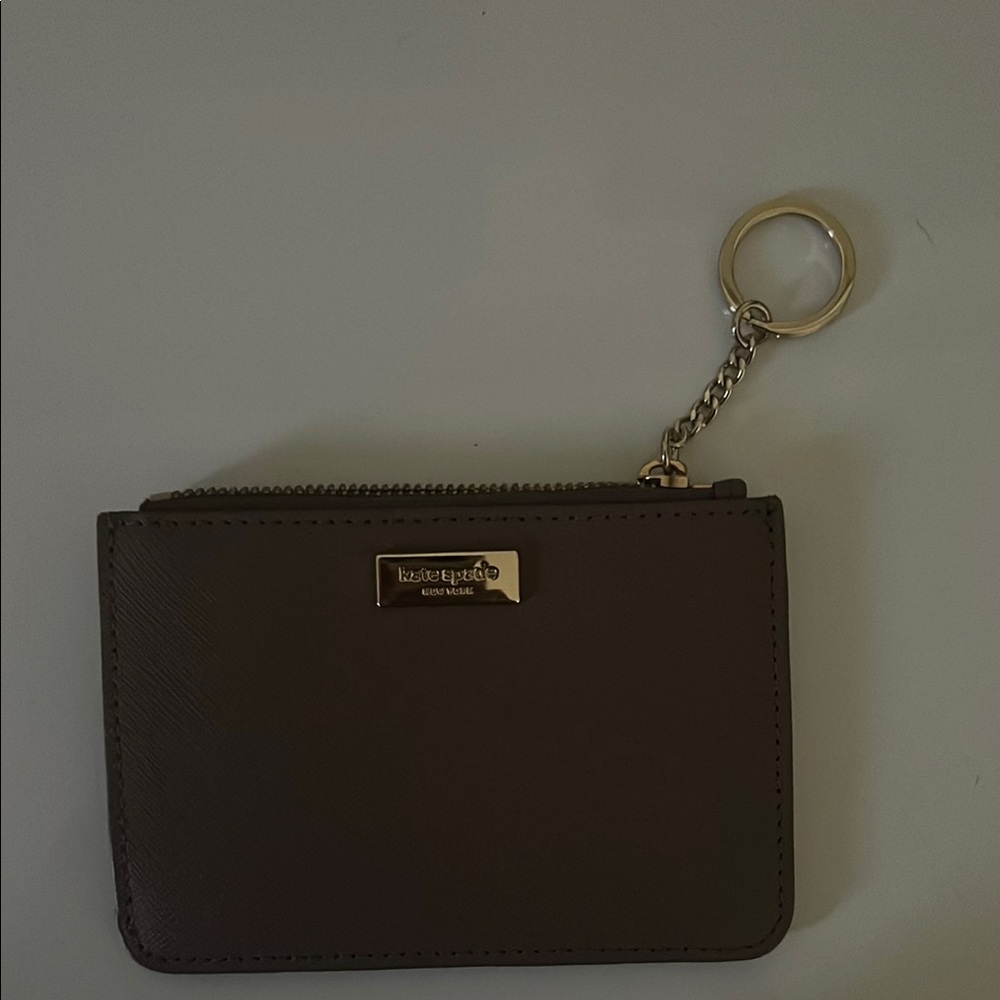 Kate Spade Charcoal Card Holder with Keychain